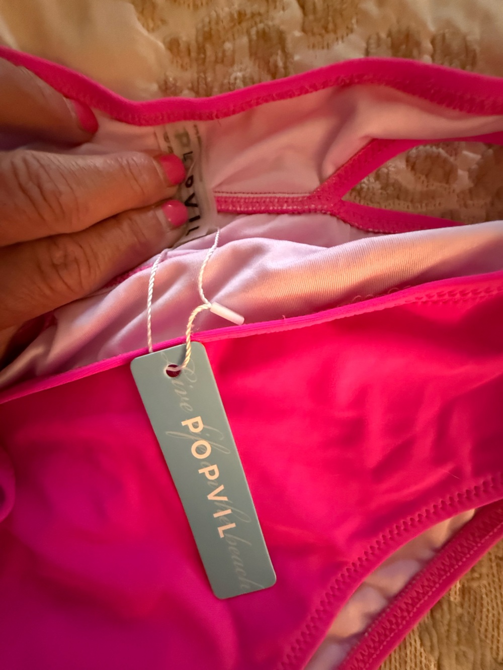 Brand New Popvil Hot Pink Two-Piece Cut Out Bikini - Picture 7 of 12
